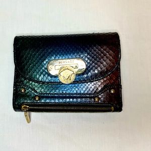 RARE Vintage Gianni Versace Multicolor Ombré Python Canyon Wallet